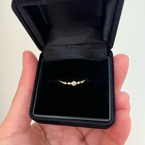 Dainty 18k Yellow Gold Ring w/ Natural Diamonds